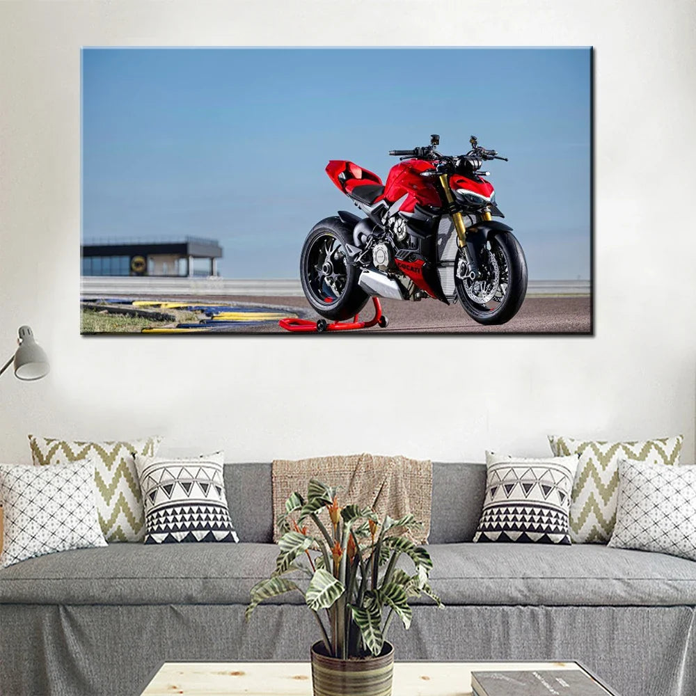 Ducati Panigale V4 R Streetfighter Canvas Wall Art | Moto Decor