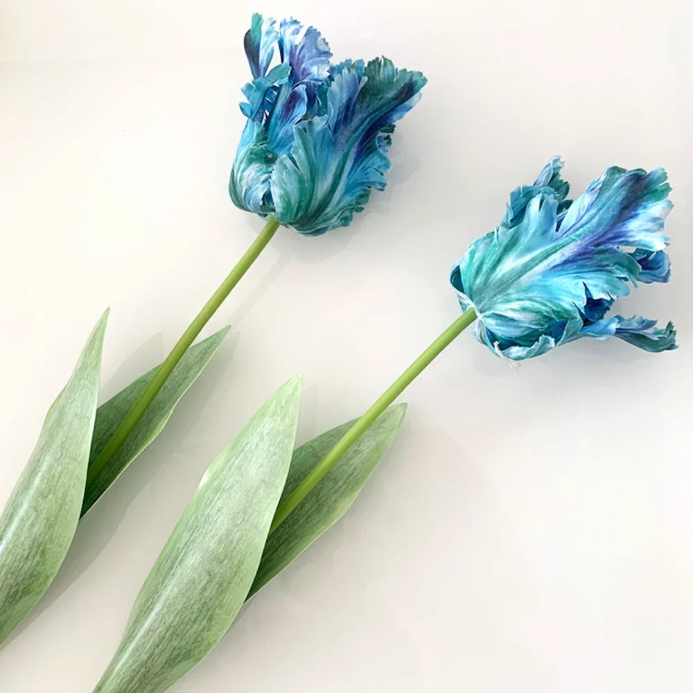 Luxury 3D Parrot Tulip Branch Real Touch Artificial Flowers Wedding
