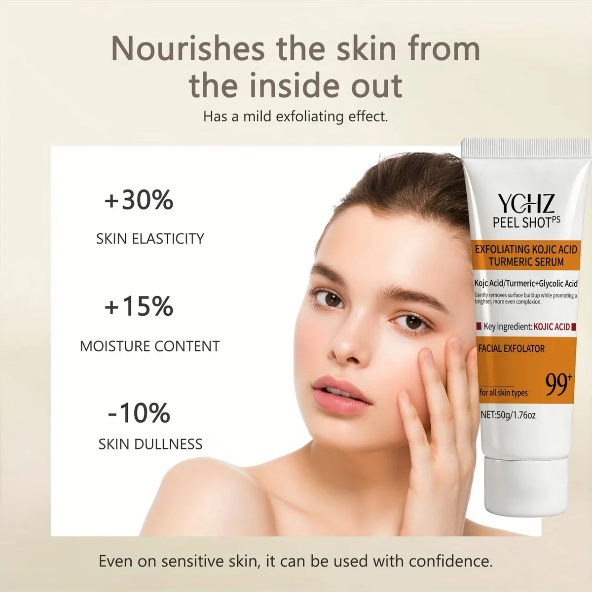 Turmeric Kojic Acid Exfoliating Gel – Face & Body Scrub 50g