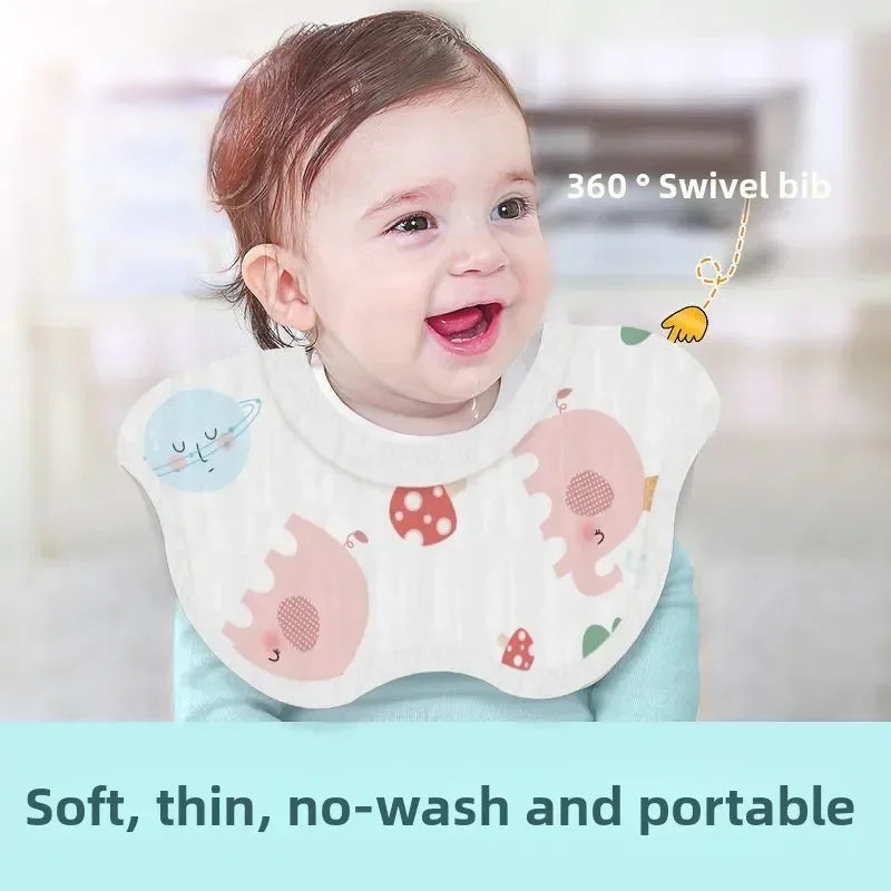 10 Disposable Bibs Baby Drool Towel Waterproof 360 Degree Anti