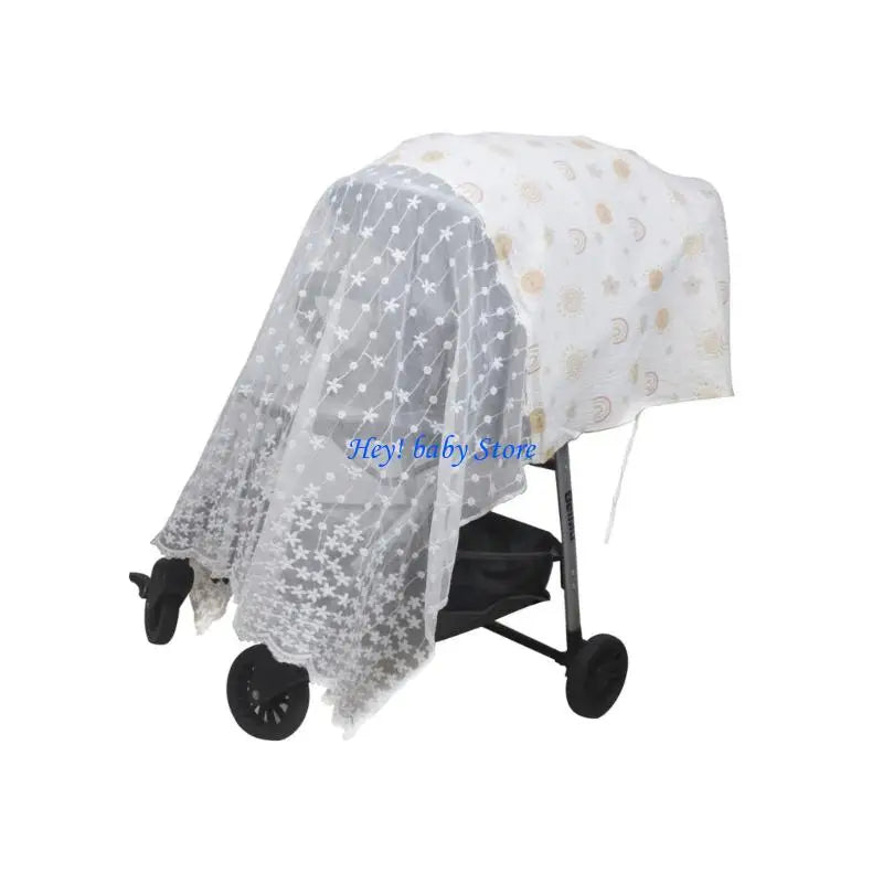 Baby Stroller Full Coverage Sun Shade & Fly Net Canopy Cover