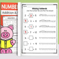 Missing Addends Math Workbook 32 Pages Number Line Addition