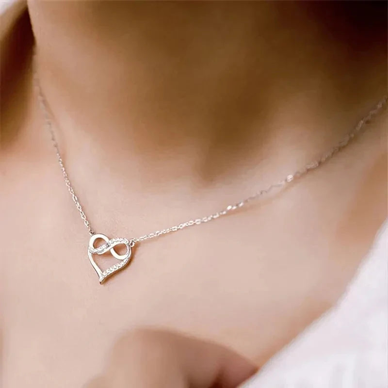 Huitan Heart Pendant Necklace – Silver & Gold | Women's Jewelry