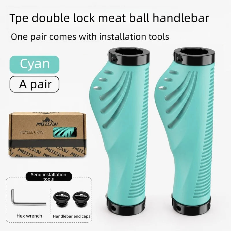 MTB Ergonomic Handlebar Grips – Dual Lock Aluminum Non-Slip
