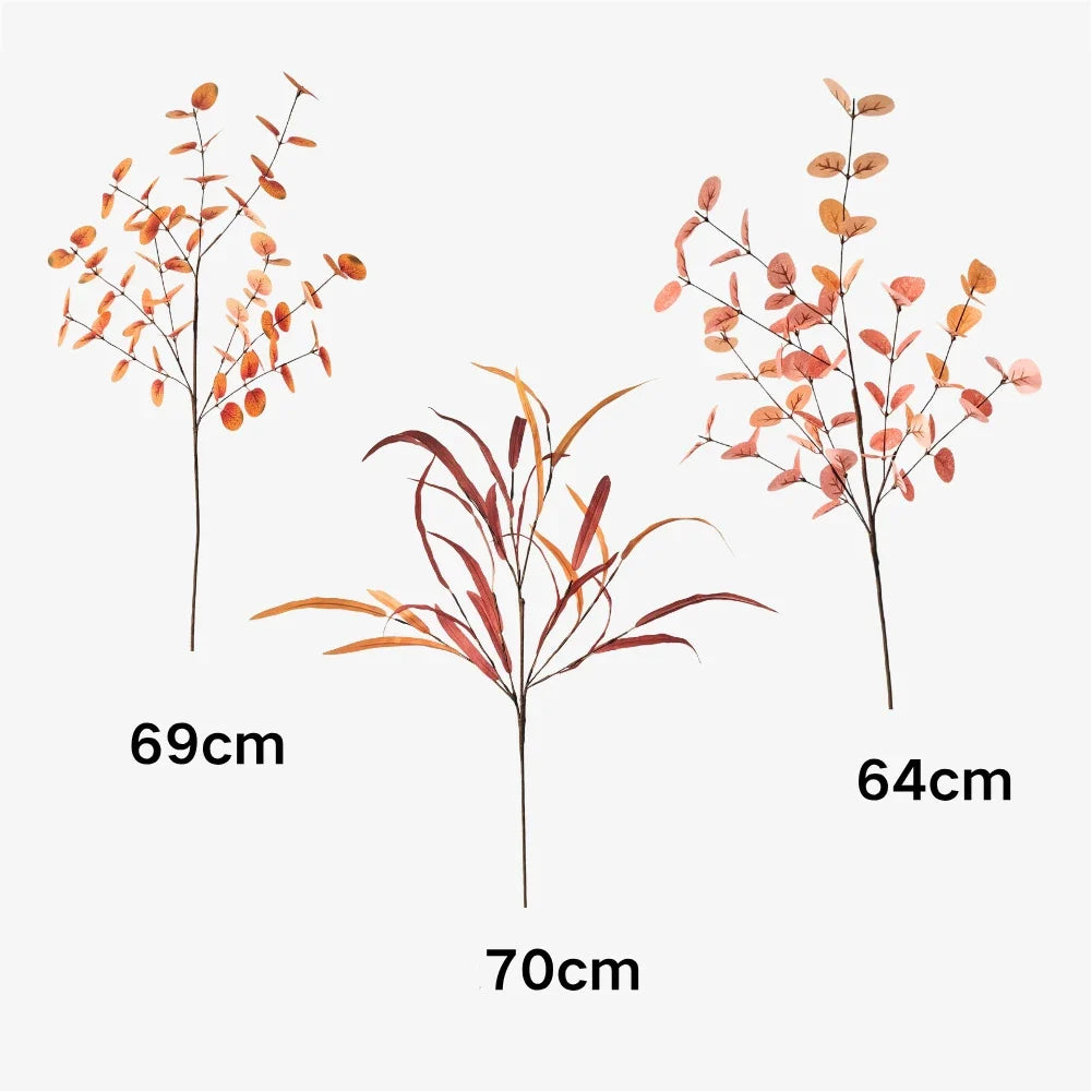 Artificial Plant Autumn Eucalyptus Long Branch Home Garden Decor Fake