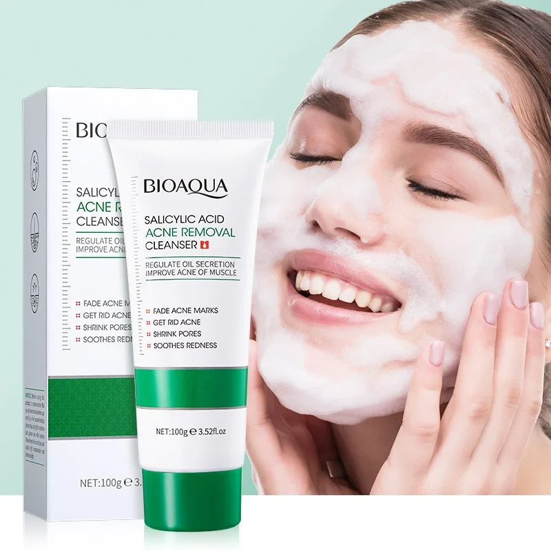 BIOAQUA Salicylic Acid Facial Cleanser Acne Treatment Moisturizing