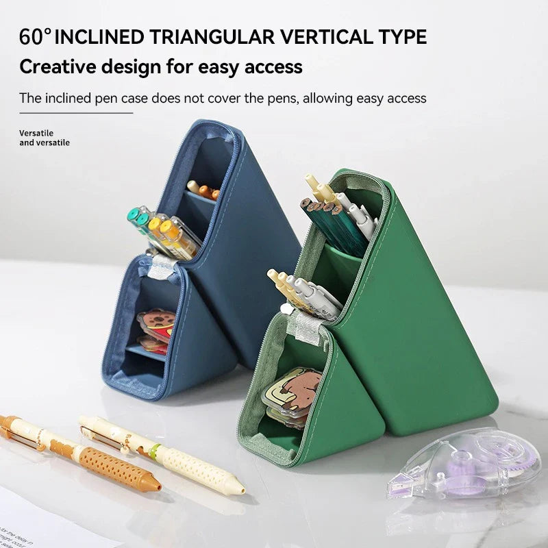 Silicone Pen Holder Foldable Students Pencil Case Large Capacity