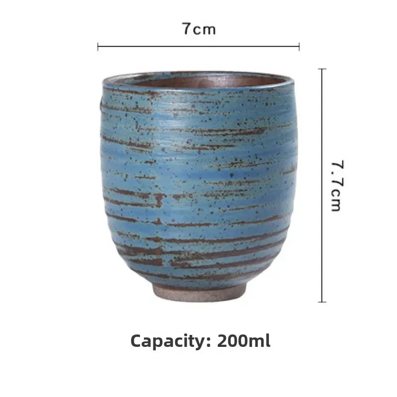 Japanese Coarse Pottery Teacup Single Large Pure Handmade Retro