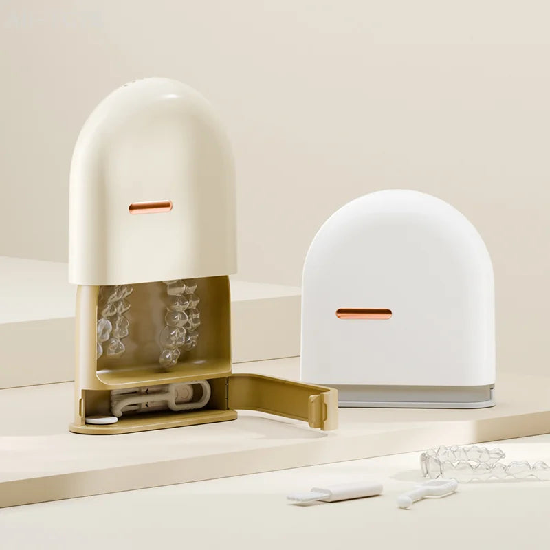 Portable Retainer Case & Denture Storage Box | Teeth Aligner