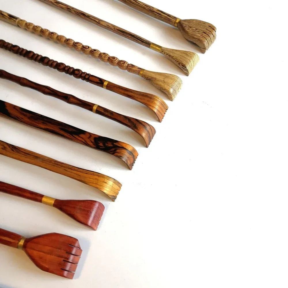 Bamboo Wood Back Scratcher – Long Handle Body Massager