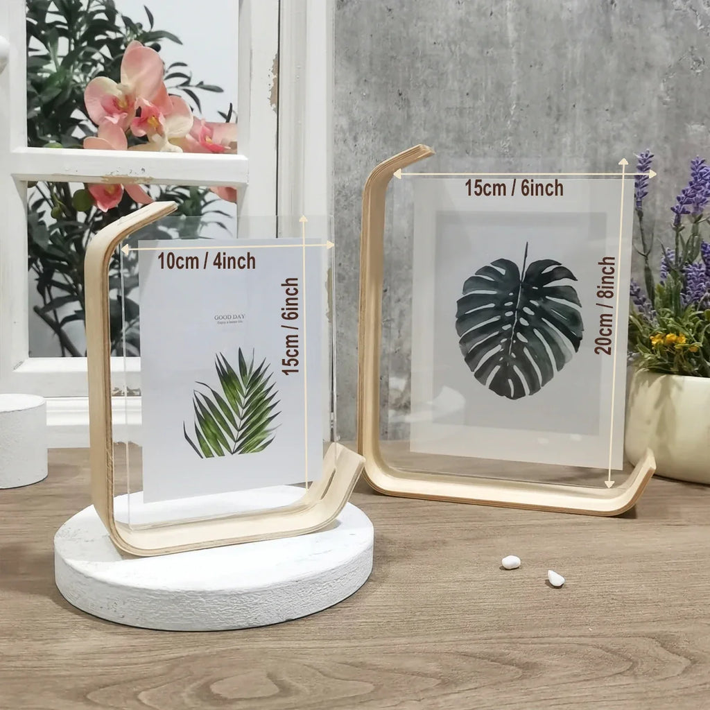 Acrylic Wooden Photo Frame Calendar Double-sided Frames Wedding Party
