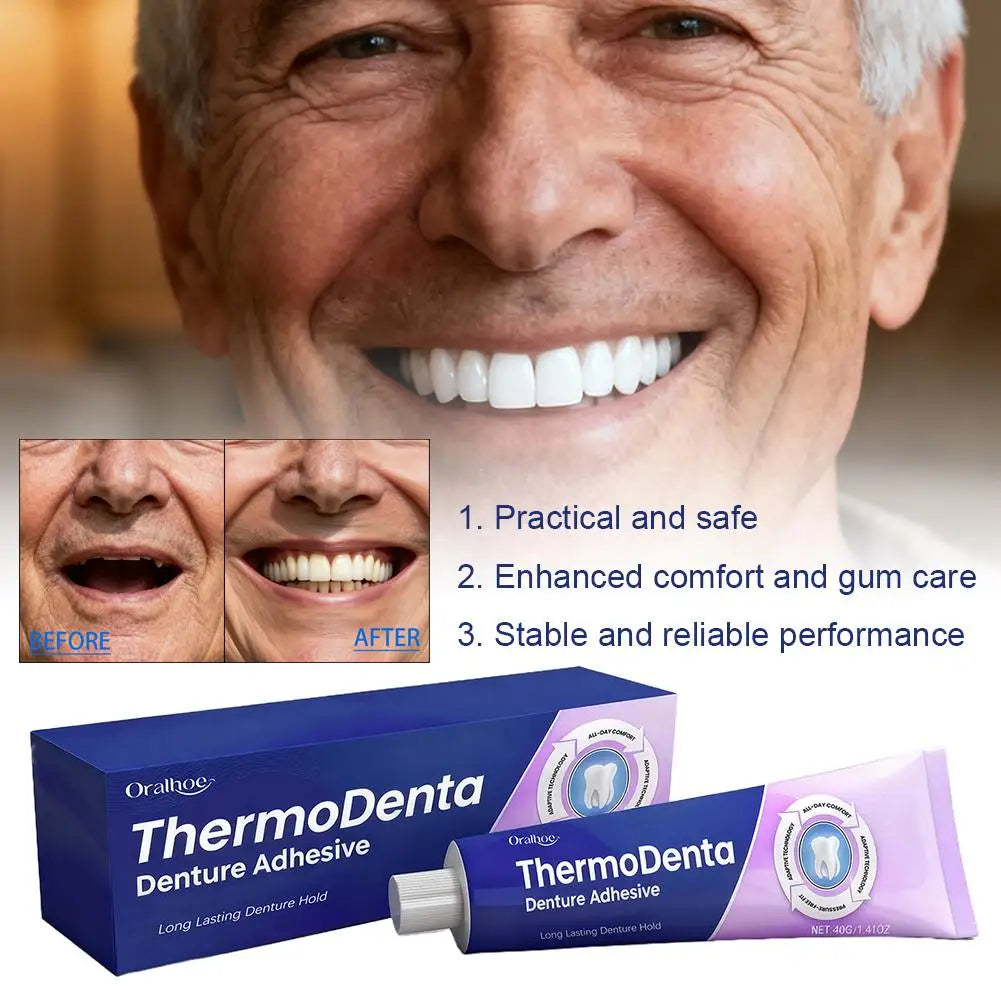 Zinc-Free Denture Fixing Adhesive – 4-Day Hold, 28g Tube