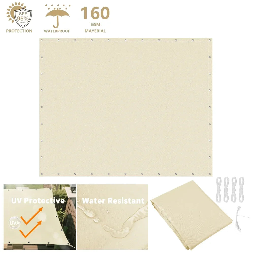 Waterproof Sun Shade Sail with Grommets – 95% UV Block