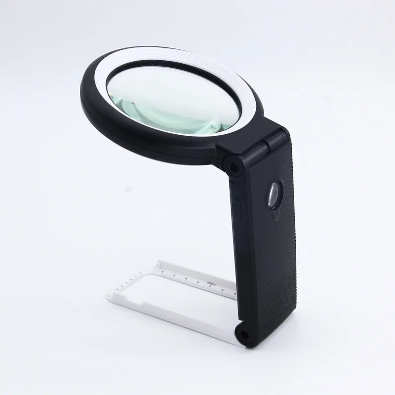 Desktop & Handheld Magnifying Glass 30X 10X with 18 LED Lights