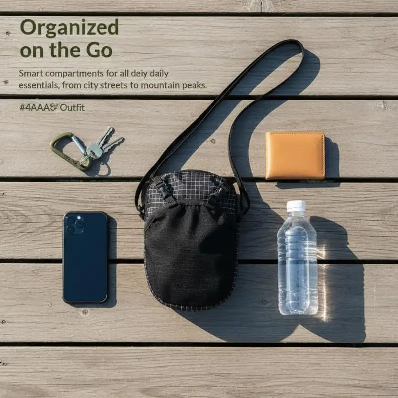 Portable Water Bottle Holder – Mesh Pocket & Adjustable Strap