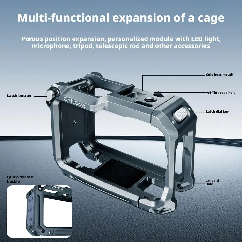 DJI Osmo Action 6 Metal Cage – Aluminum Expansion Mount Frame