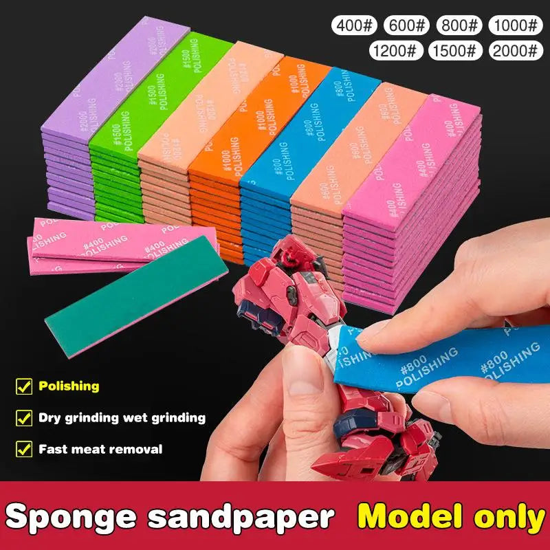 Wet/Dry Sponge Sandpaper Set 9/12 Pcs – #400 to #2000 Grit