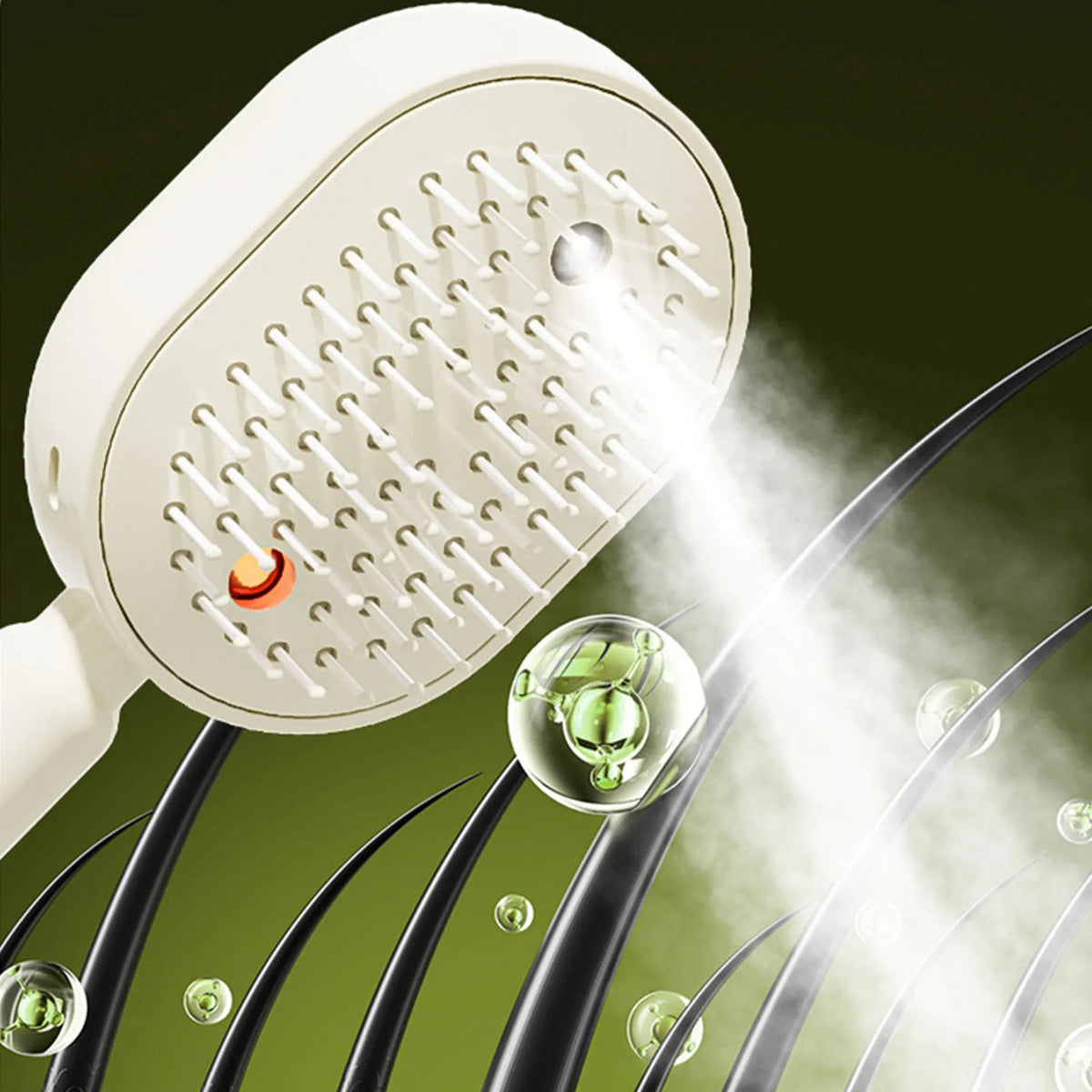 Electric Steam Hair Brush | Nano Mist, Red Light, USB-C