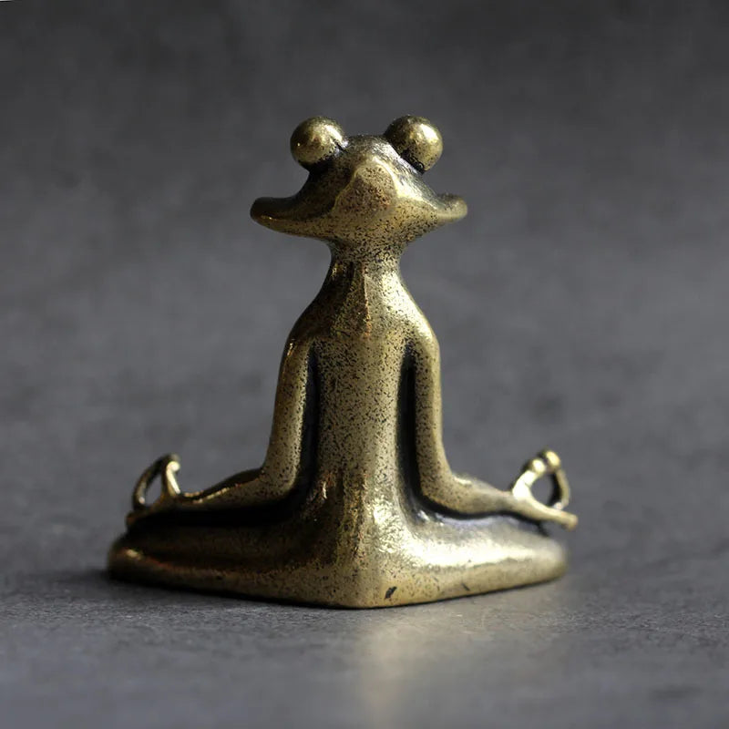 Zen Frog Bronze Statue – Incense Burner & Tea Pet Decor