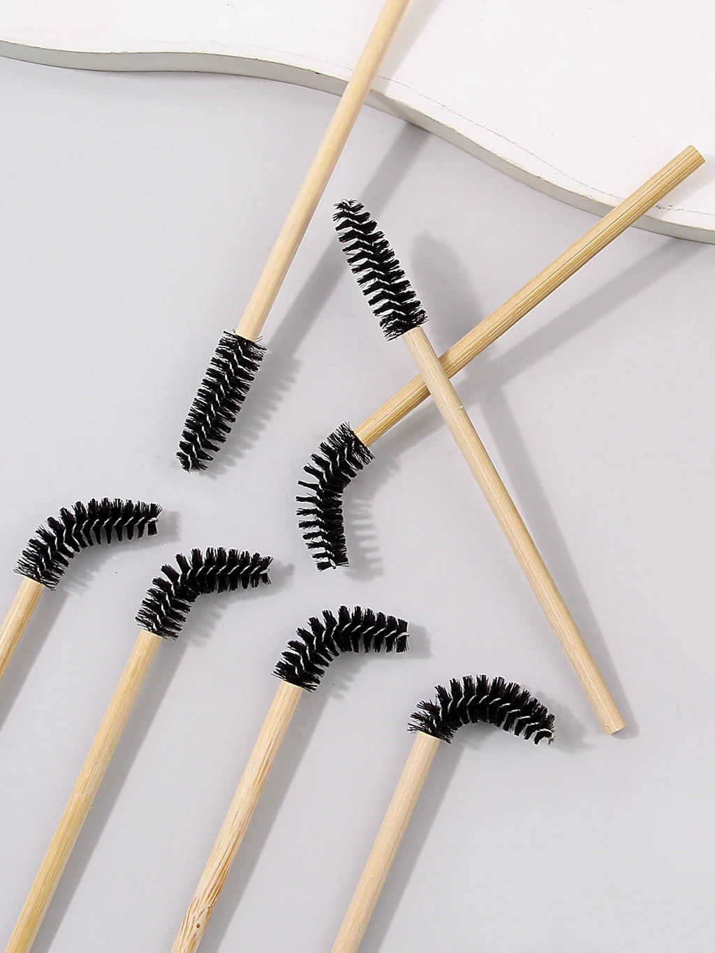 50-Pack Bamboo Mascara Wands & Eyelash Extension Brushes