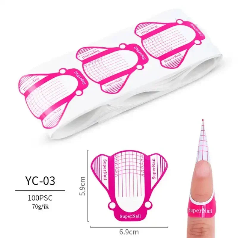 French Nail Form Tips – UV Gel & Acrylic Extension Stencils 50/100Pcs