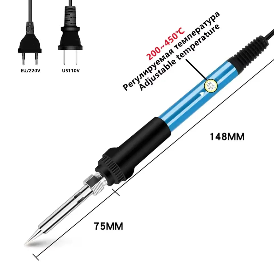SLADE 60W Adjustable Soldering Iron 200–450°C EU Plug + Stand