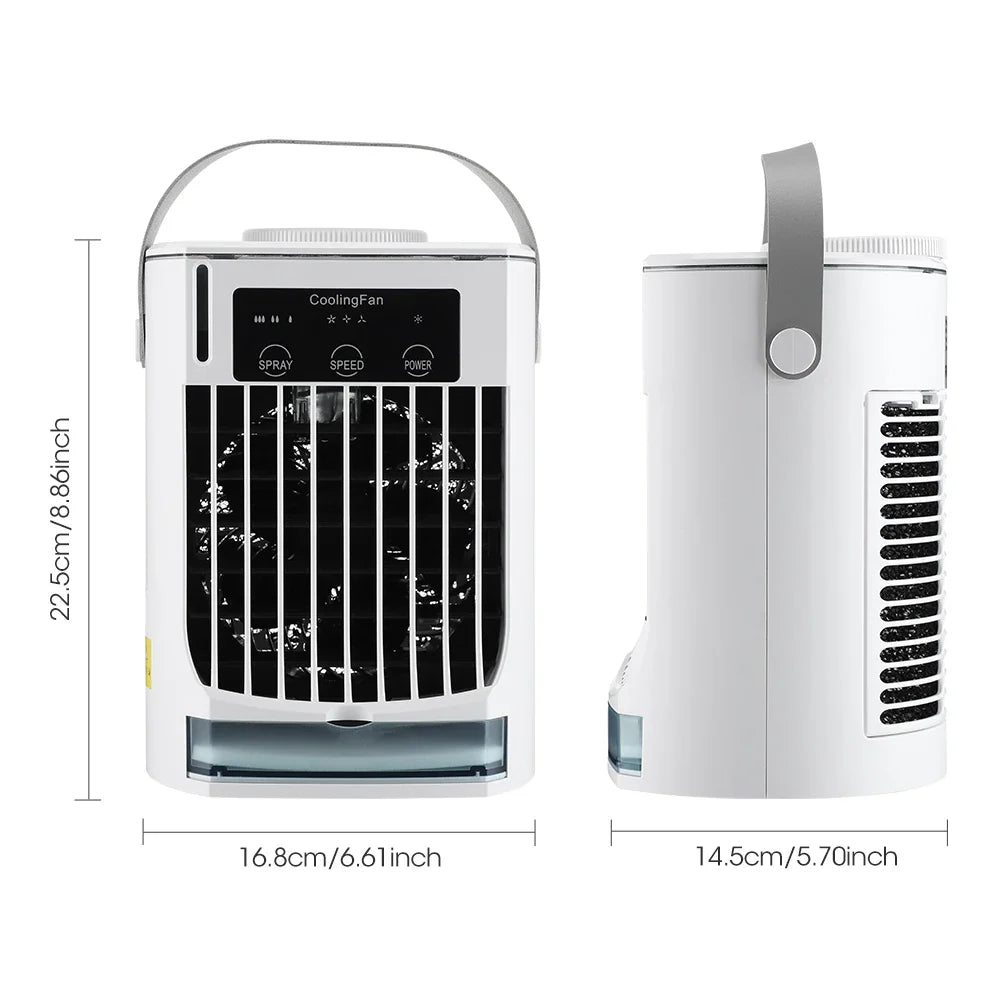 Portable USB Mist Fan 700ml | RGB Light, 3 Speeds & Timer