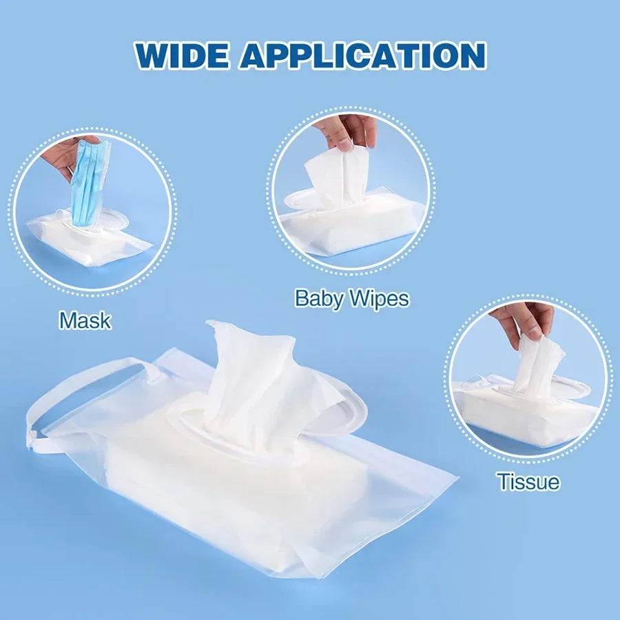 Baby Wet Wipe Pouch EVA Flip Cover | Refillable Stroller Bag