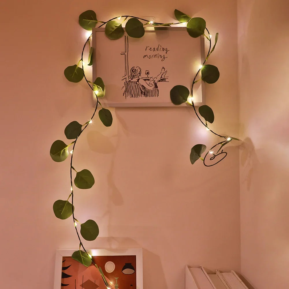 Lighted Eucalyptus Garland | Battery-Powered LED Fairy Vine Decor