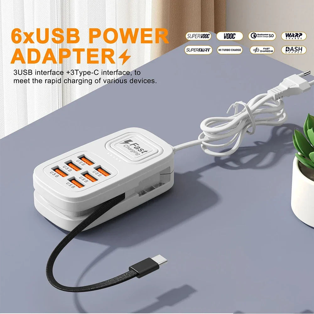 Desktop Power Strip 6 USB-A & 3 USB-C PD Fast Charging Hub