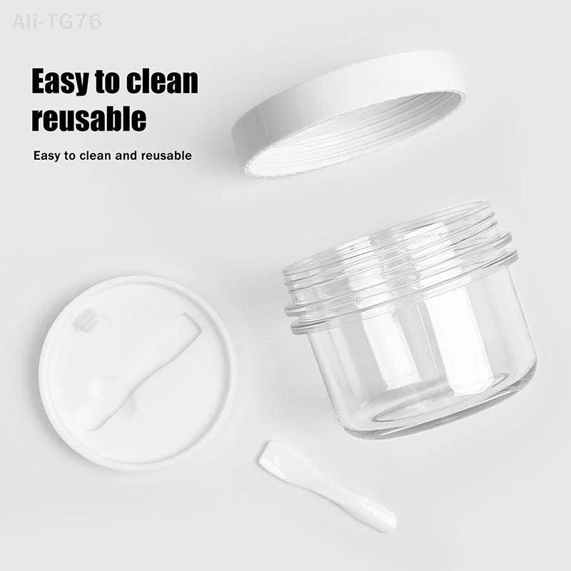 Clear Wide-Mouth Cosmetic Jar with Lid & Spoon | 100–300ml