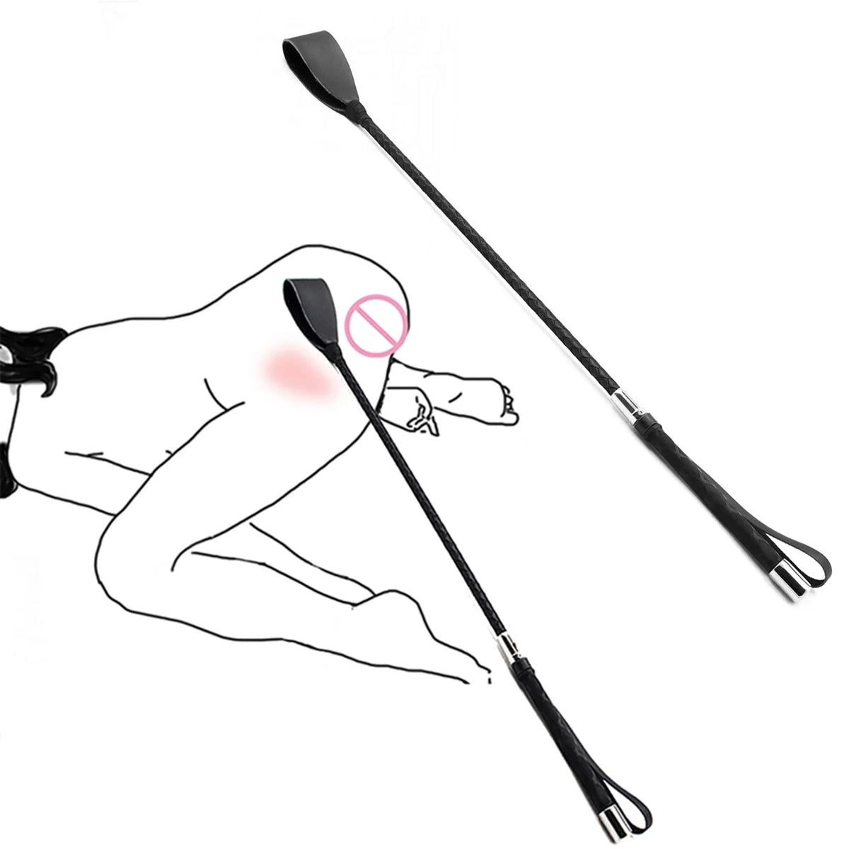Premium Leather Horse Riding Crop with Double Slapper | 50 & 70cm