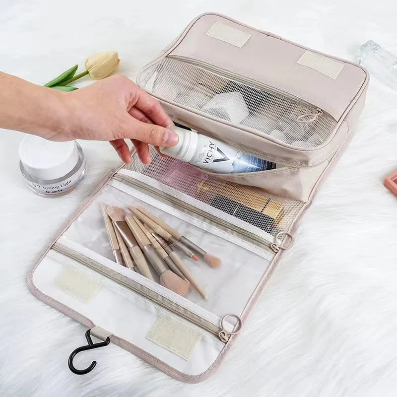 Foldable Hanging Travel Toiletry & Makeup Bag | Oxford Fabric