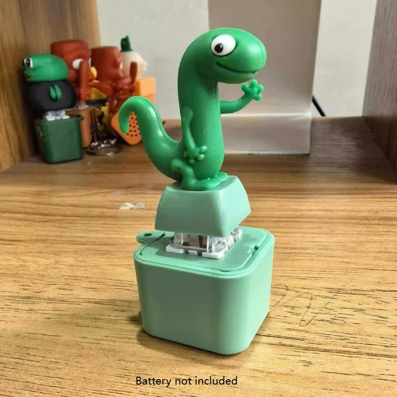 Duck & Frog Fidget Clicker Keychain Toy with LED Light