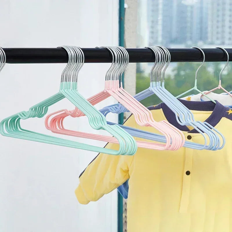 Rubber Coated Kids Hanger Non-slip PVC Metal Infant Clothes Home