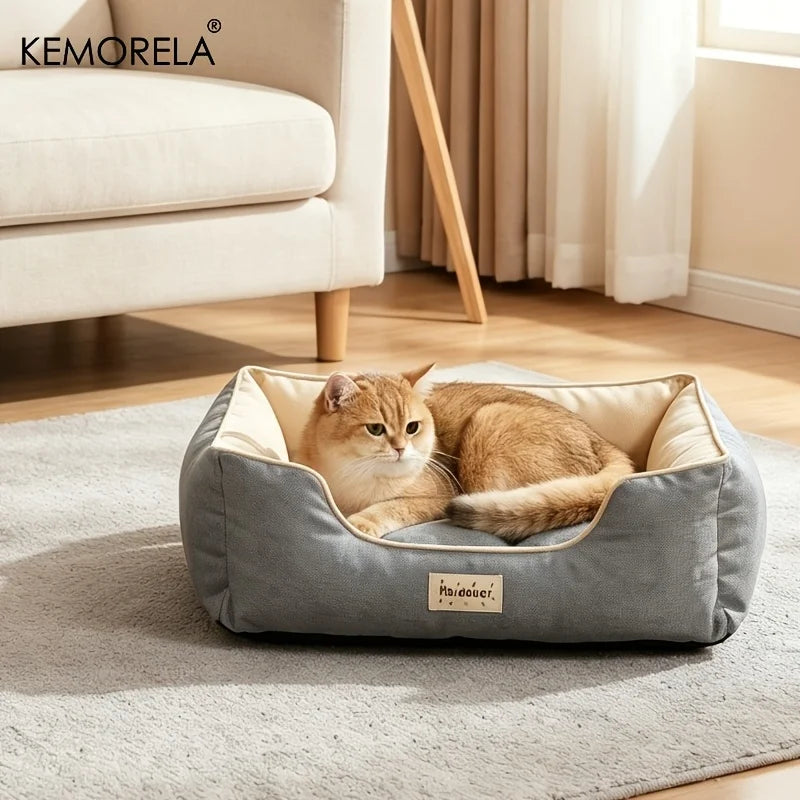 KEMORELA Four Season Cat & Dog Bed – Washable Anti-Slip Sofa