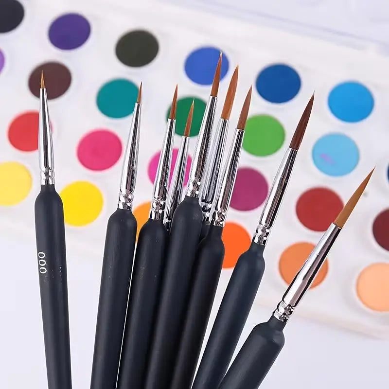 11 Micro Detail Paint Brushes – Acrylic, Oil, Watercolor & Nail