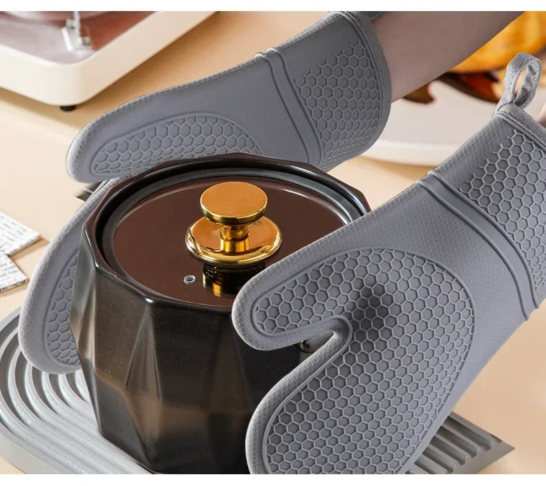 Silicone Oven Mitts 2-Pack | Heat Resistant 500°F, BPA-Free