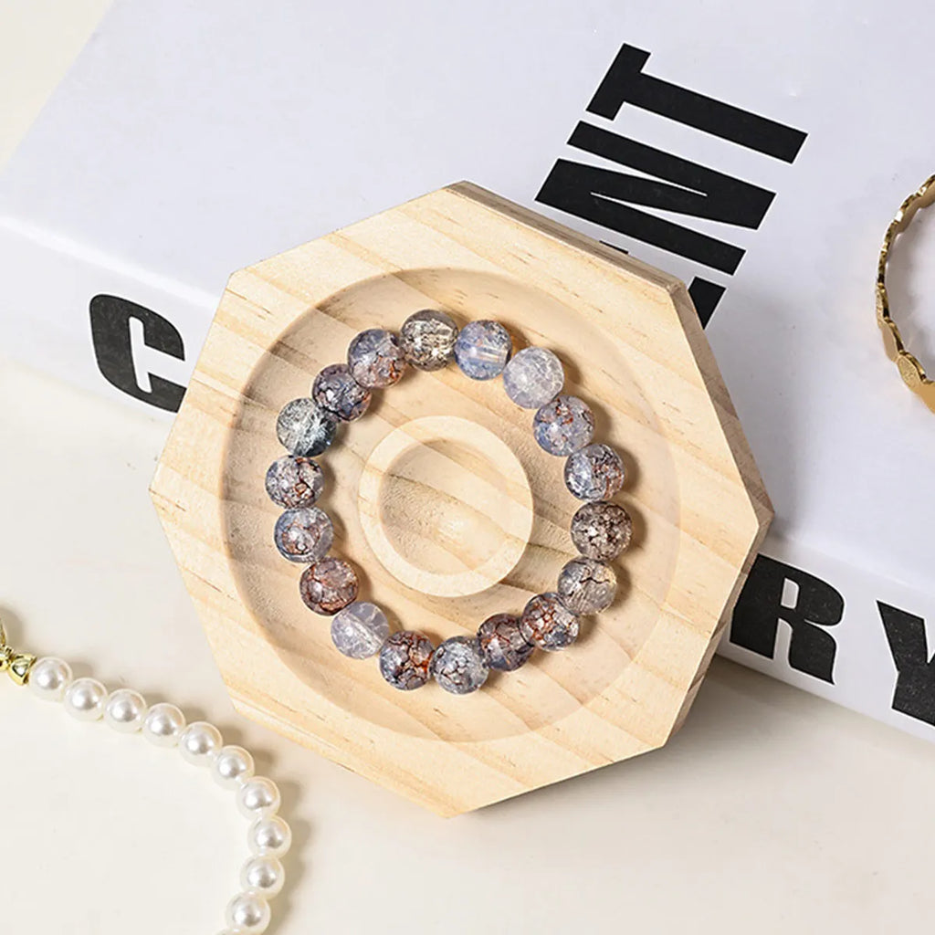 Wooden Jewelry Display Tray Bracelet Bead Decoration Rack Handicraft