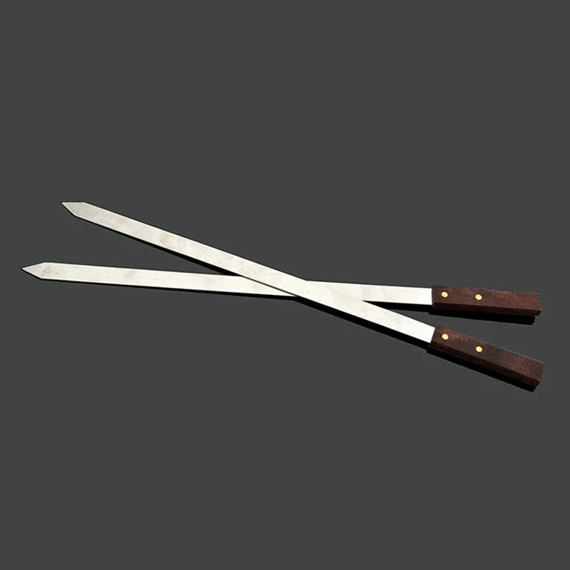 60cm Brazilian BBQ Skewers – Stainless Steel Long Handle Set