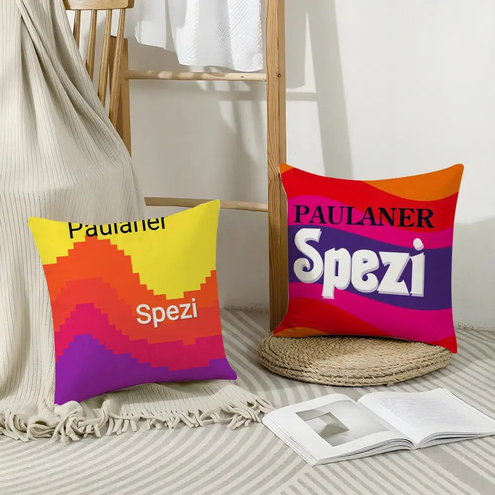 Paulaner Spezi Logo Linen Pillow Cover | Hidden Zipper