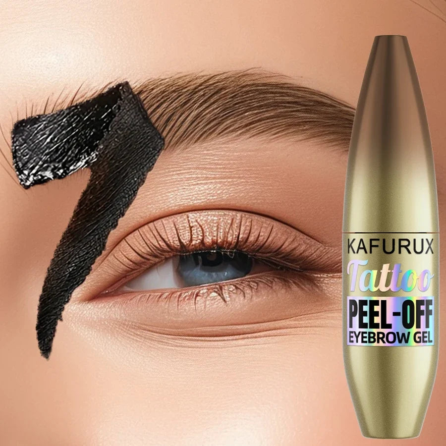 KAFURUX 5-Color Waterproof Peel-Off Eyebrow Tint with Stencils