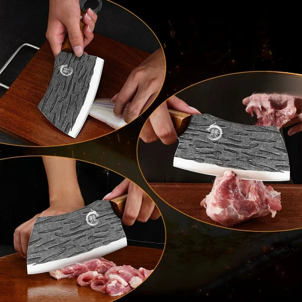 PLYS Forged Cleaver Knife – Stainless Steel & Wood Handle