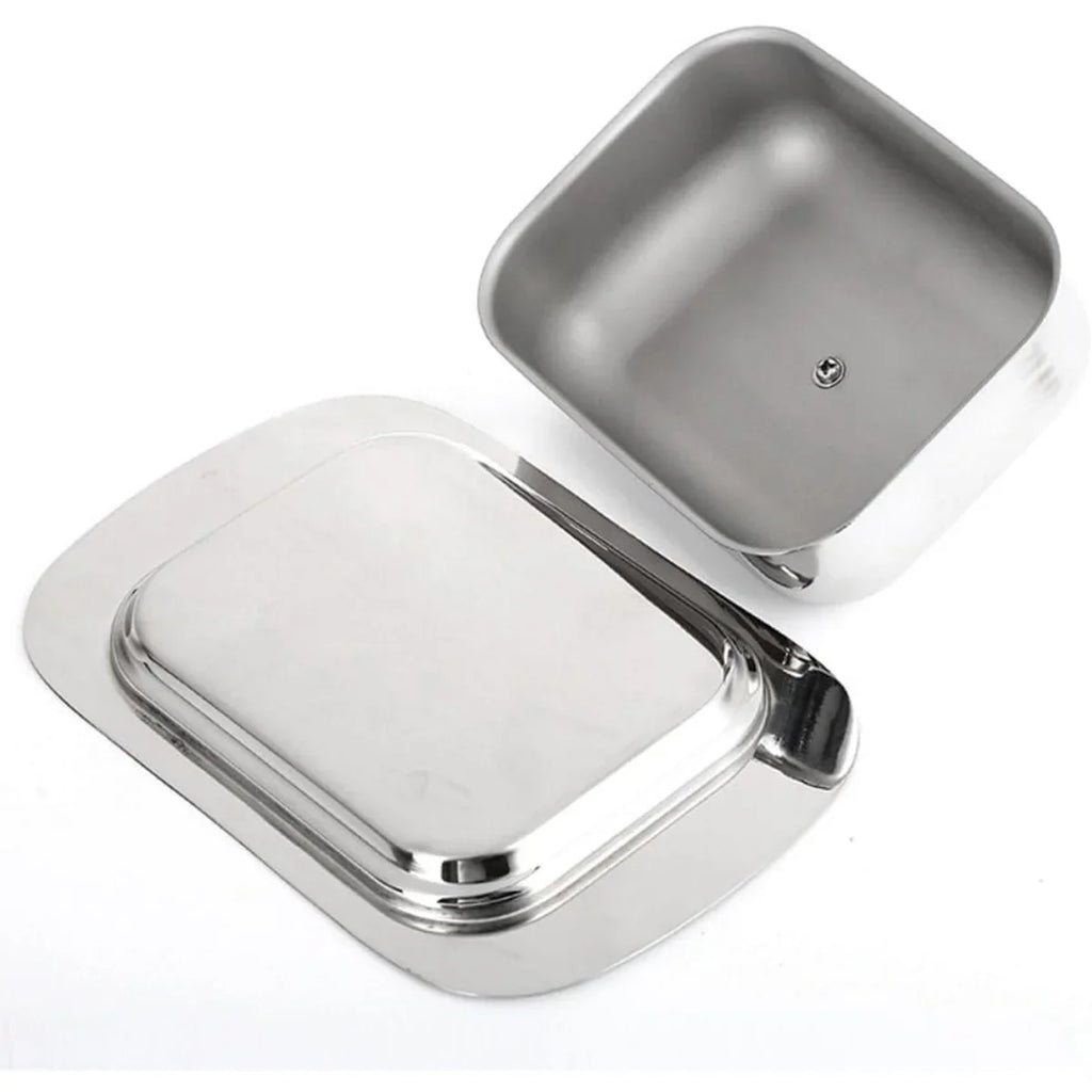 Stainless Steel Butter Dish Lid Handle Cover Design Dessert Cheese