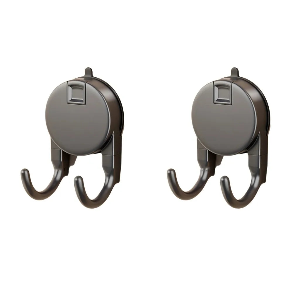 2-Pack Suction Cup Double Hooks – Waterproof Kitchen Storage