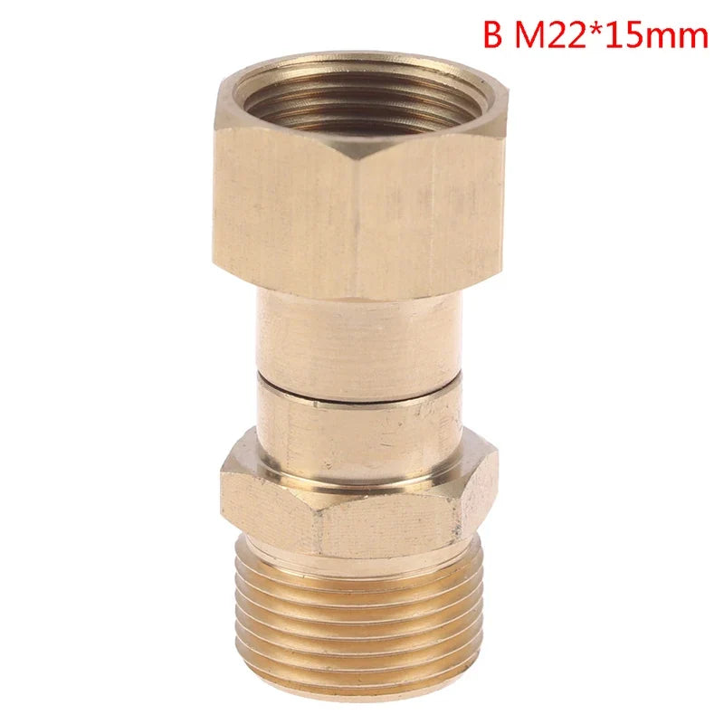 360 Degree Rotation Hose Sprayer Connector Brass Pressure M22 Thread