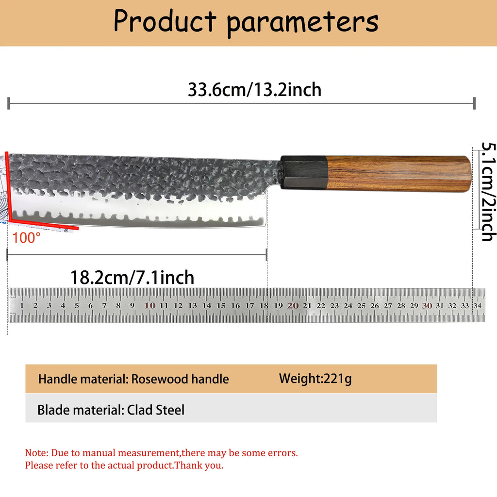Hand Forged Nakiri Knife – Stainless Steel Vegetable Cleaver