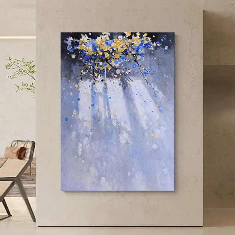 Purple Flowers Hand-Painted Oil Painting on Canvas Wall Art