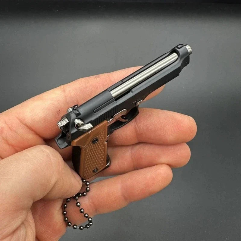 1:3 Scale Alloy Pistol Model Metal Keychain | Collectible Gift