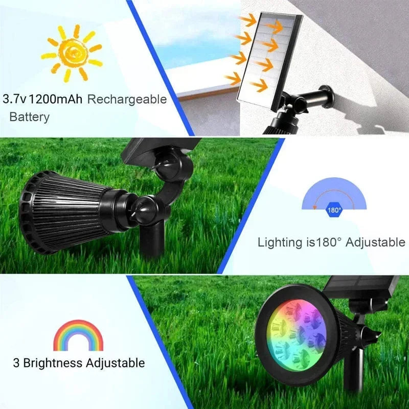 9 LED Solar Spotlight Outdoor IP65 Waterproof Garden Lawn Lamp